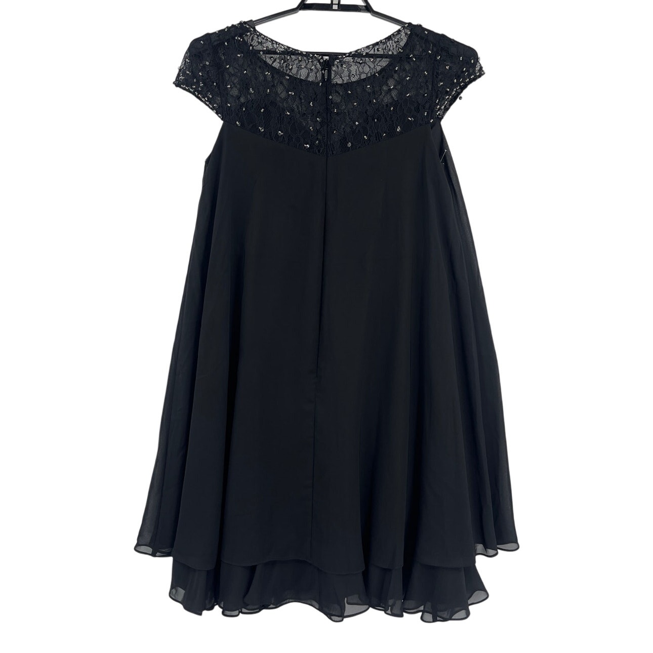 Jj's House Chiffon Aline Dress Sz 12 Sequin Crystals Glam Formal Cocktail Nwt — image 6 of 8